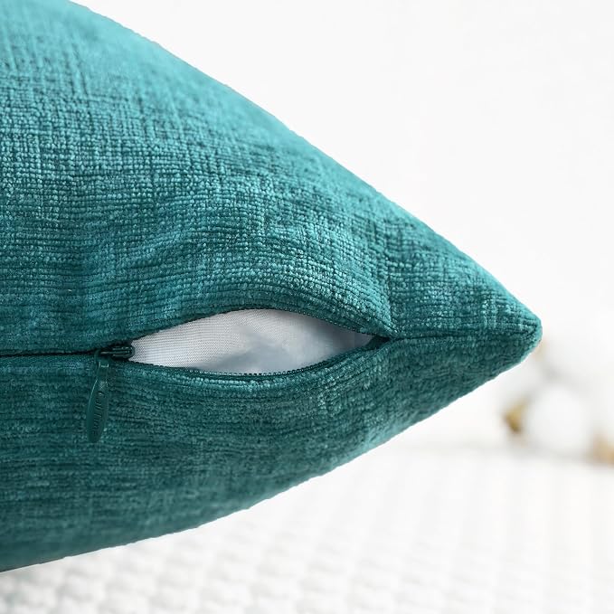 CaliTime Decorative Couch Throw Pillow Covers 26 X 26 Inches Teal | Pack of 2 - Image 3
