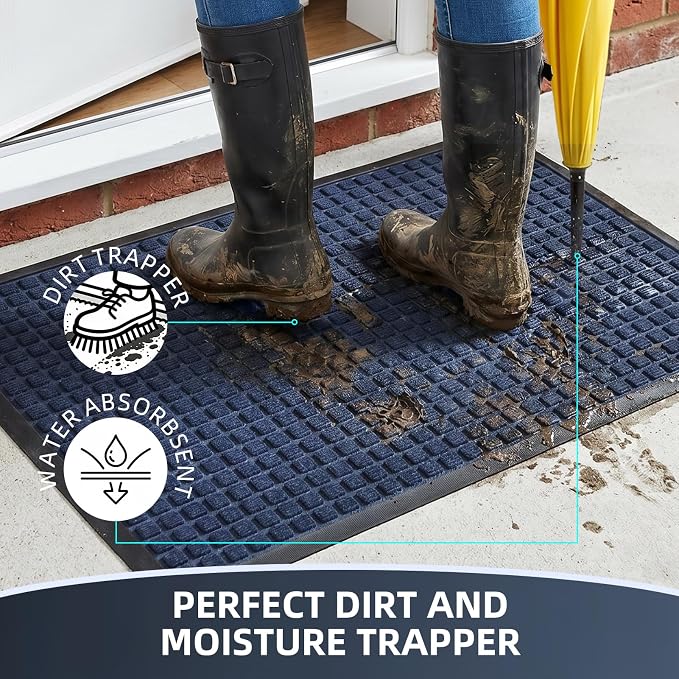 Front Door Mat Outside Entrance, Heavy Duty Waterproof Doormat | 35.5"x24" - Image 3