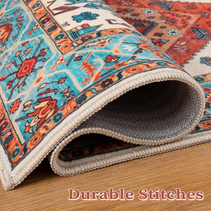 SERISSA 6x9 Washable Non Slip Boho Area Rug - Image 8