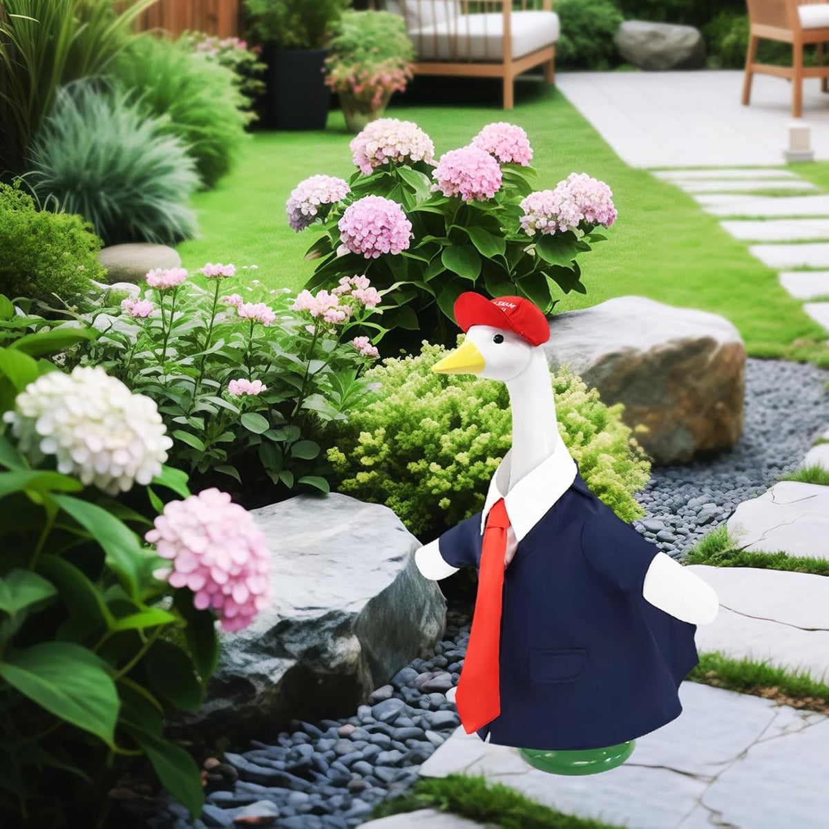 3 Pcs Porch Goose Outfits, for 23-28 Inch Porch Goose,Patriotic Costume for Plastic/Cement Statue for Outdoor Courtyard Garden Terrace Art Decoration (Patriotic Costumes)