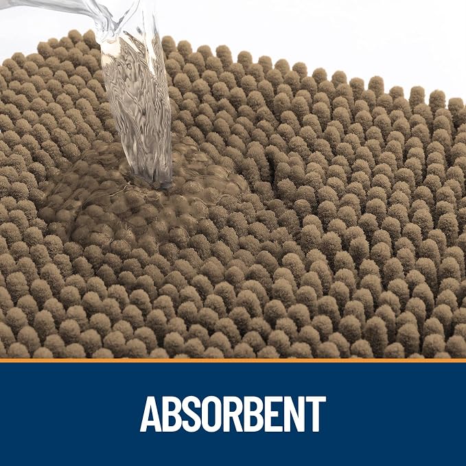 OLANLY Dog Door Mat for Muddy Paws 40x32, Super Absorbent Chenille Mud Mat | Tan - Image 3