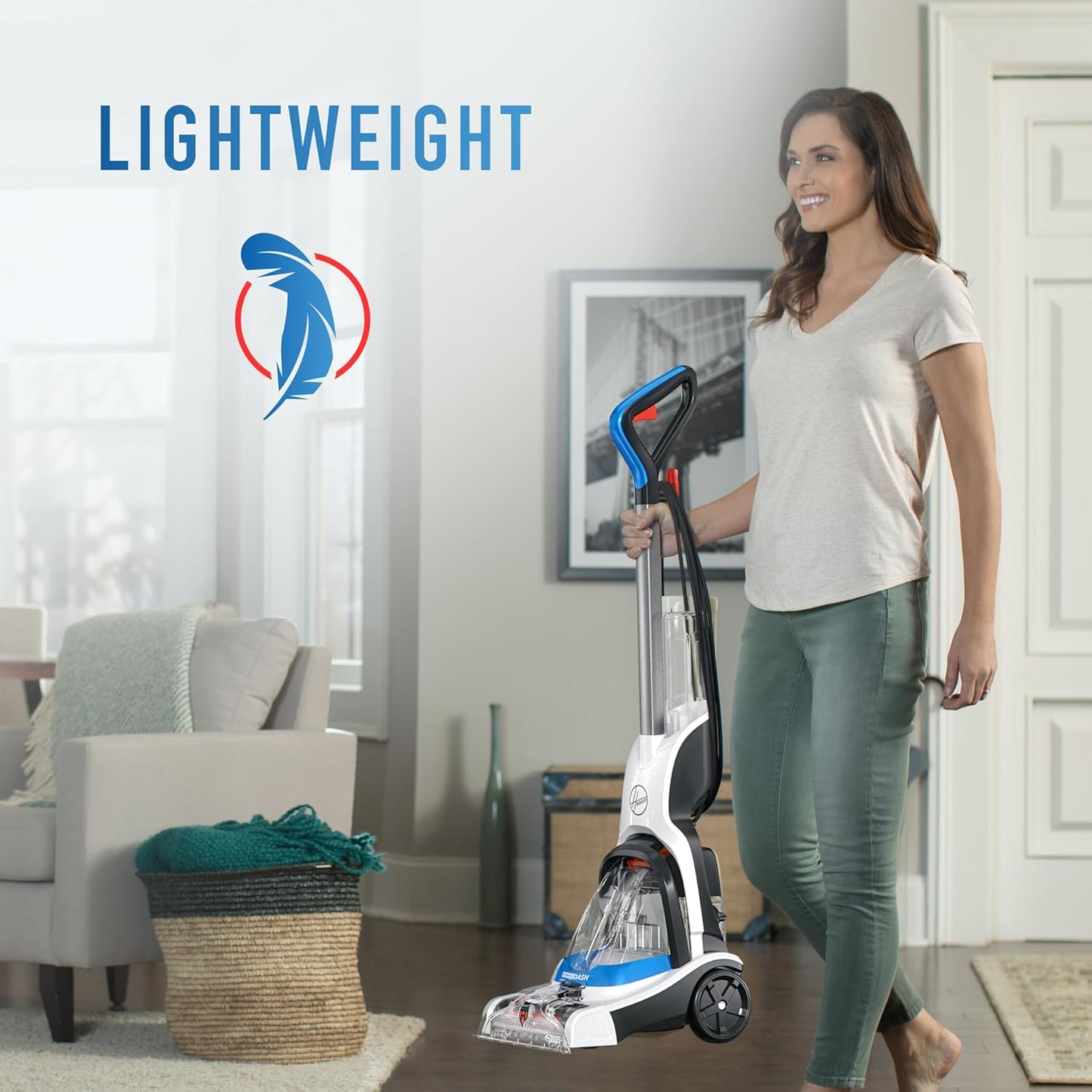 Hoover PowerDash Pet Compact Carpet Cleaner Machine, Lightweight Shampooer Machine, Pair with a Hoover Carpet Cleaner Solution for a Bright, Refreshed Home