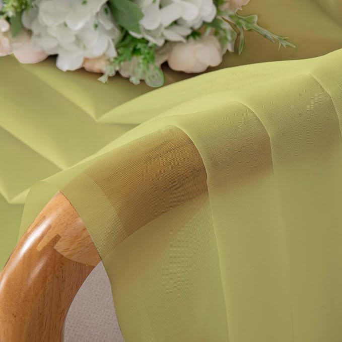 Chyhomenyc Lemon Sheer Curtains 45 Inch Long 2 Panels, Light Filtering Short - Image 3