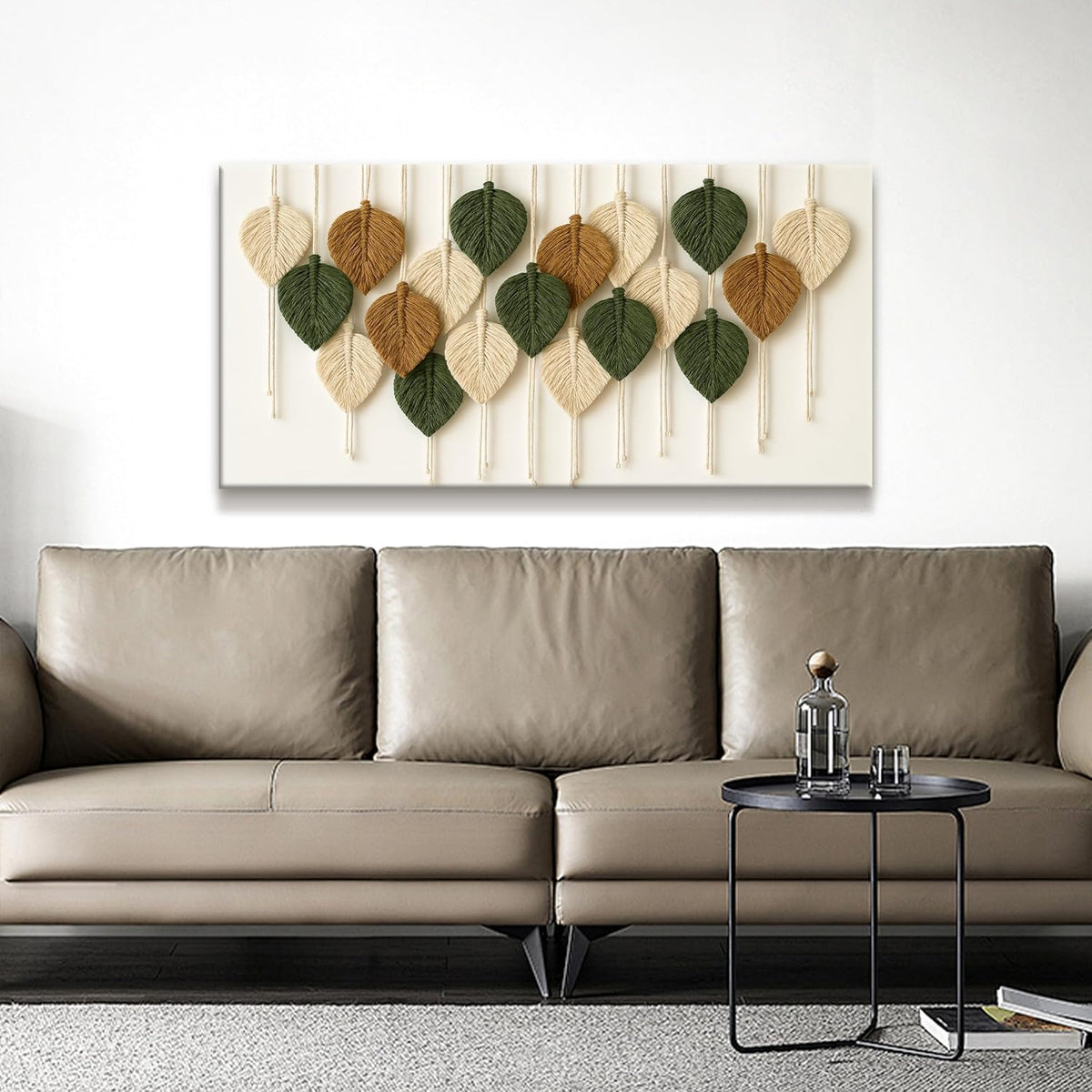 Boho Wall Art Chic Home Wall Art Modern Bohemian Feather Canvas Wall Art Decor For Apartment Dorm Living Room Bedroom Nursery Backdrop 20"W X 40"L Ready To Hanging