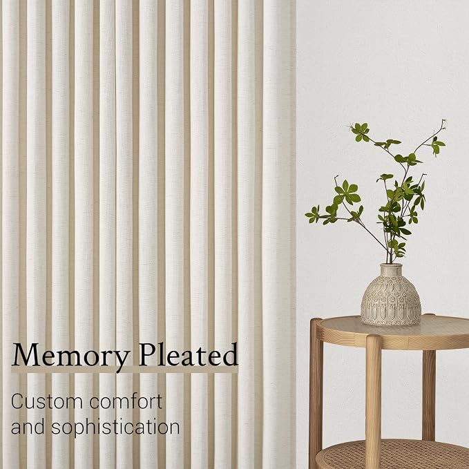 Topfinel Birch Pinch Pleated Linen Curtains 84 Inch Length 2 Panels - Image 7