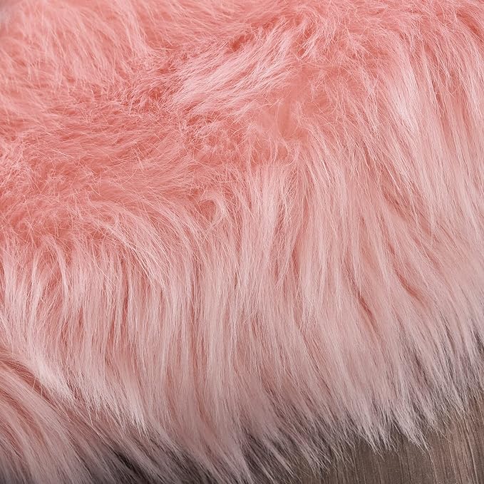 Latepis Pink Fur 5x8 Area Rug for Living Room Bedroom Faux Sheepskin Rugs Fuzzy - Image 6
