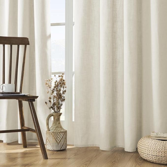 Joydeco Linen Curtains 2 Panel Set - Image 2