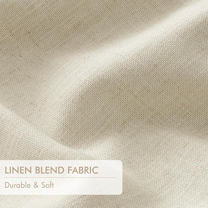 MIULEE Cream Pinch Pleated 100% Blackout Linen Curtains 40x90 Inches | Room - Image 6