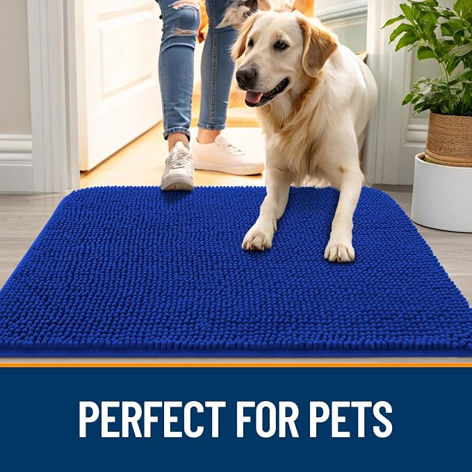 OLANLY Dog Door Mat for Muddy Paws 59x32, Super Absorbent Chenille Mud Mat | - Image 6