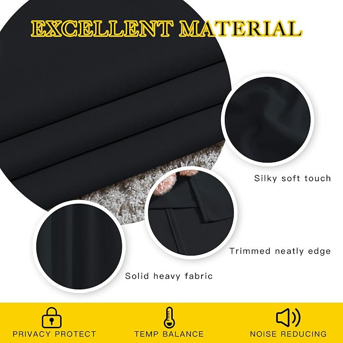 NICETOWN Living Room Black Out Curtains 84 inches Long, Thermal Insulated - Image 5