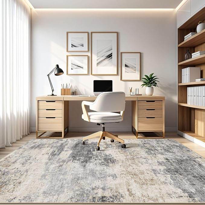 LOONGRUG 12x18 Area Rug Washable Large Neutral Modern Living Room Rugs | - Image 8