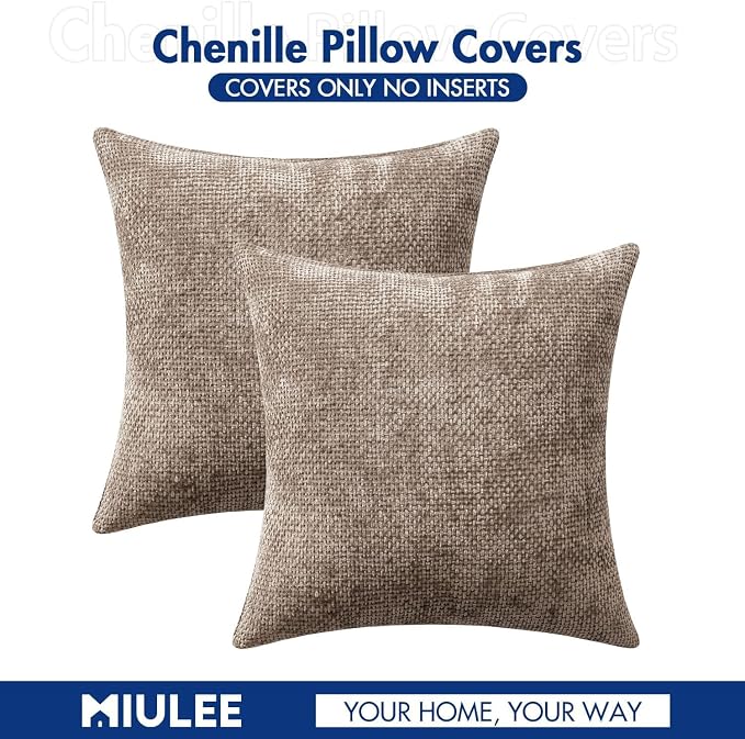 MIULEE Decorative Couch Throw Pillow Covers 22x22 Inch Light Khaki 2 Pack | - Image 7