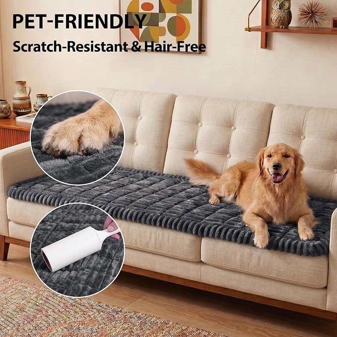 Fixwal Waterproof Flannel Dog Couch Cover, 27.6" x 27.6", Dark Grey | - Image 6