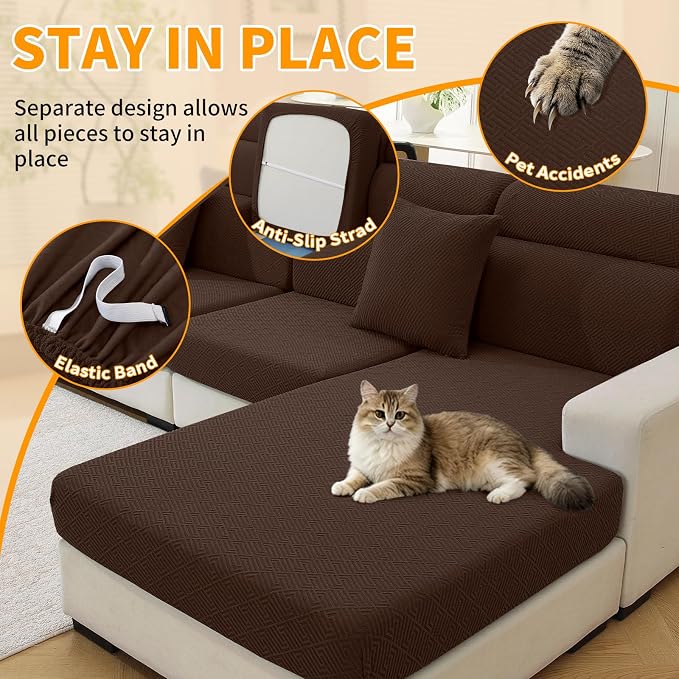 XINEAGE Couch Cushion Covers Seat Cushion Cover Thick Stretch Sofa Slipcovers 3 - Image 5