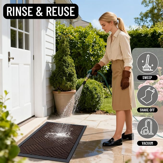OLANLY Front Door Mat Outside Entrance 47x23, Waterproof Heavy-Duty Doormat | - Image 8