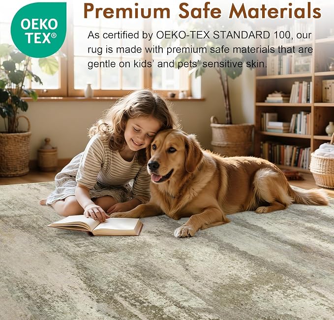 4x6 Ft Abstract Area Rugs for Living Room, Soft Non-Slip Modern Washable Rugs - Image 5
