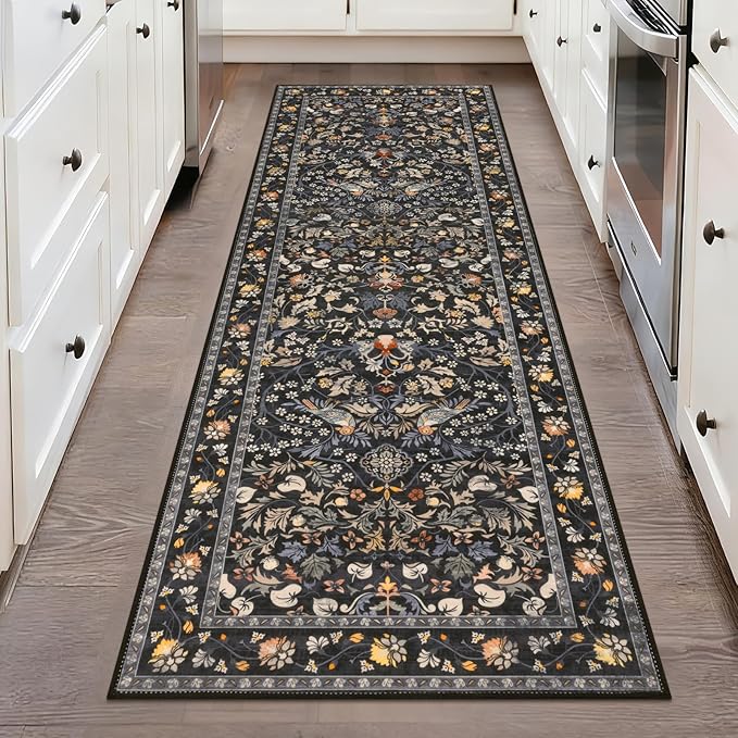 HEBE Hallway Runner Rug 2'x6', Washable Non Slip Kitchen Rug Runner | Soft Boho by HEBE