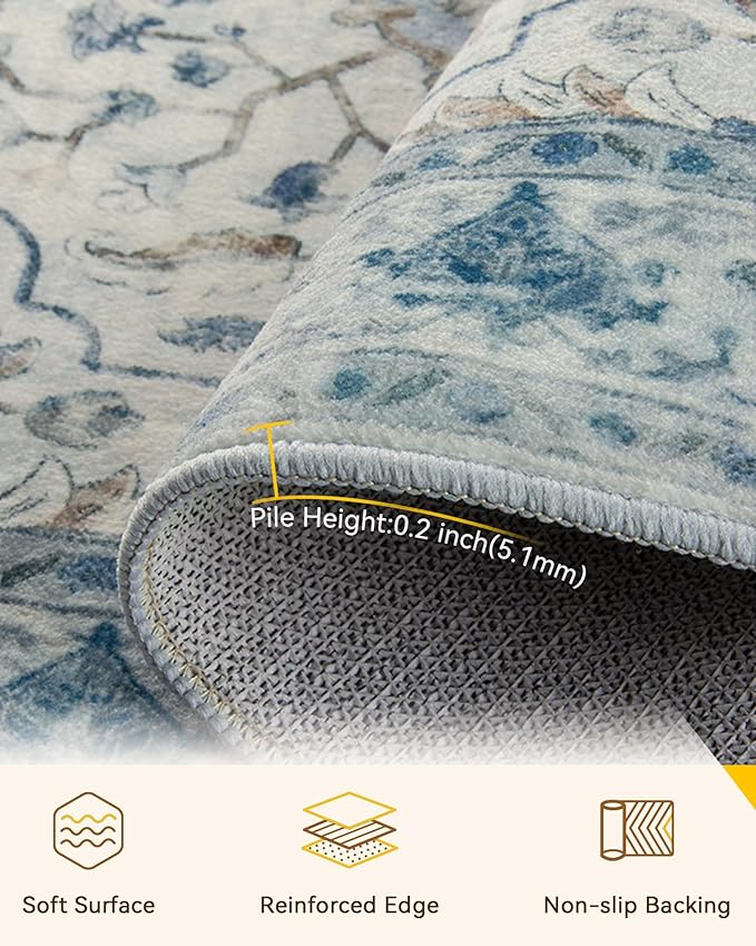 RELEANY Washable Area Rug, Runner 2'6"x5', Water Repellent, Pet Friendly - Image 3