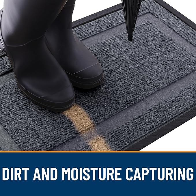 OLANLY Front Door Mat Outside 47x23, All-Season Heavy-Duty Rubber Doormat | - Image 5