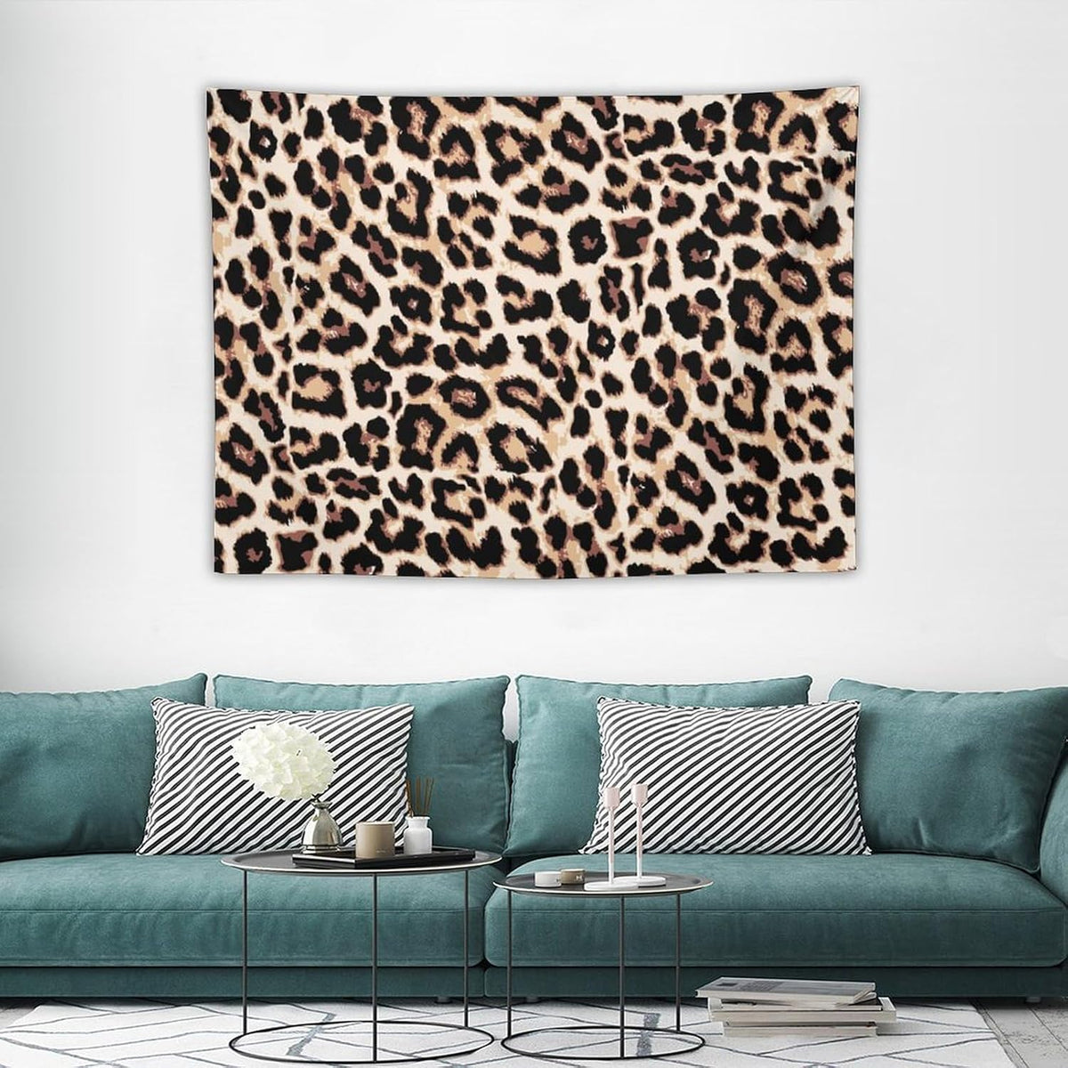 HZOHNAGO Leopard Print Tapestry Rustic Brown Leopard Wild Animal Printed Wall Tapestry Painting Wall Hanging for Bedroom Living Room Dorm 40" W x 30" H