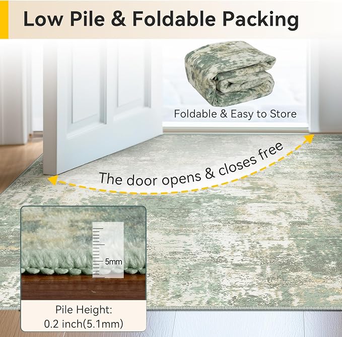 RELEANY Washable 10'x14' Abstract Area Rug - Image 6