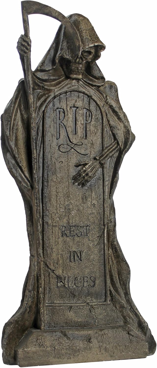 Design Toscano Rest in Pieces Grim Reaper Tombstone Statue