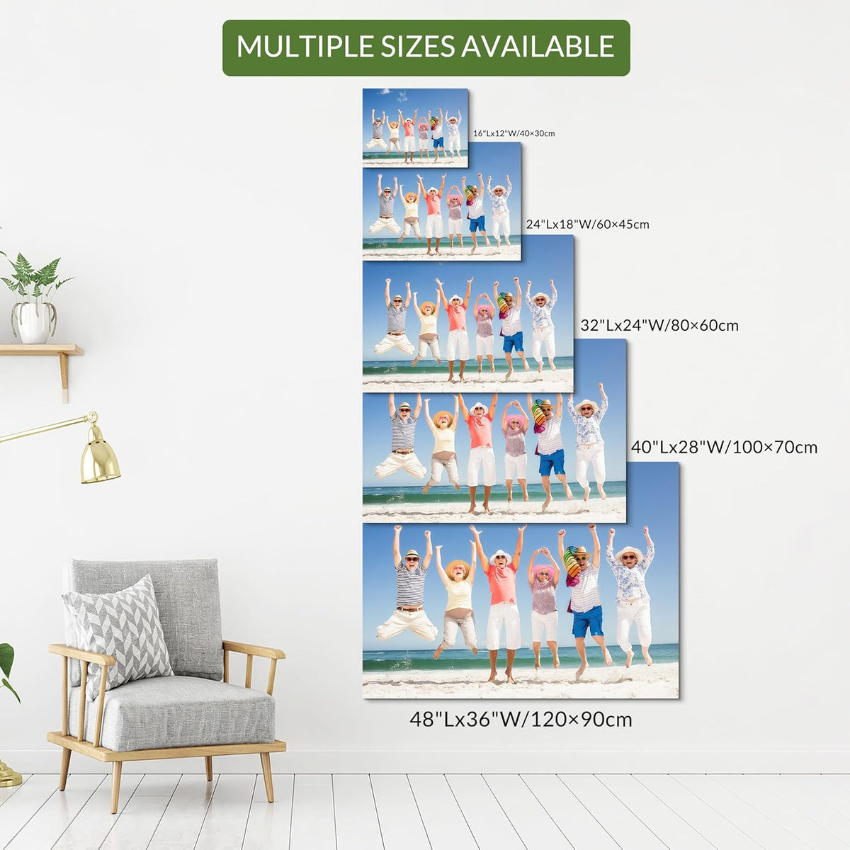 Wewejia Custom Canvas Prints with Your Photos 48x36inch, Upload your Travel Pictures/Photos - Custom Personalized Canvas Photo Gifts Father's Day Mother's Day Wedding Family Baby Pets Home Decor