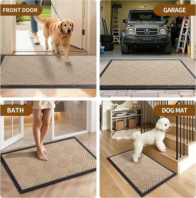 Front Door Mat, Heavy Duty Waterproof Doormat 35.5"x24", Stain Fade Resistant - Image 8