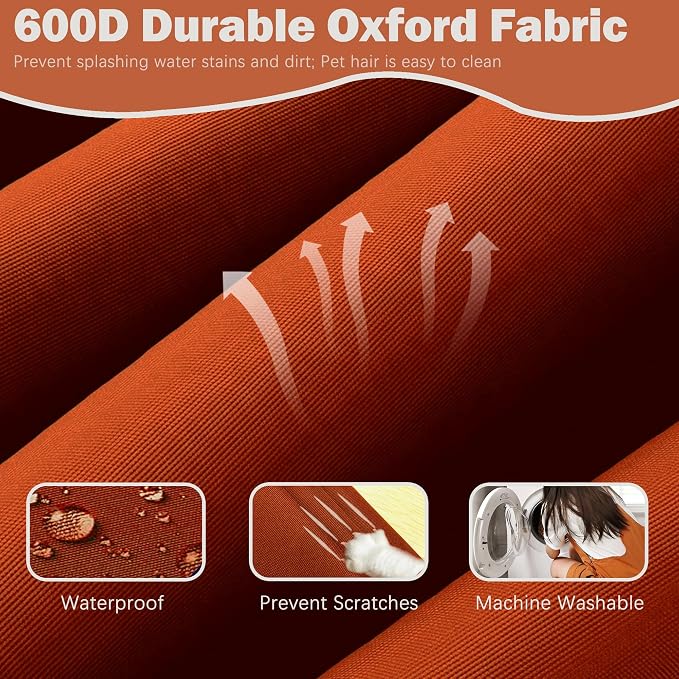 Sqodok Patio Cushion Cover 25x25 inch, Outdoor Seat Cushion Slip Cover - Image 4