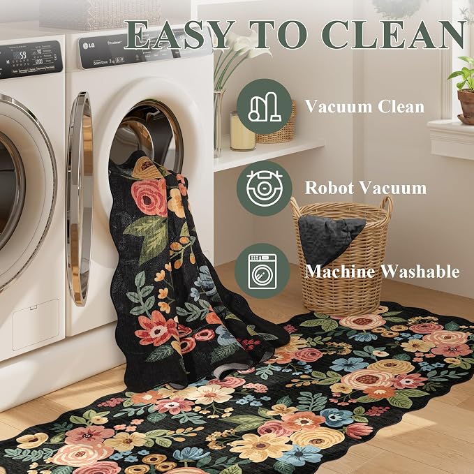 DUKINO 3x6 Runner Rug for Hallway, Washable Kitchen Rug Non Slip, Stain - Image 7