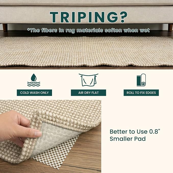 KOZYFLY Washable 3x4 Entry Area Rug, Braided Throw Rugs - Image 8