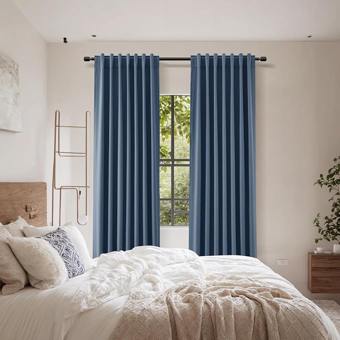 100% Blackout Curtains 90 Inch Length 2 Panels Set - Image 8