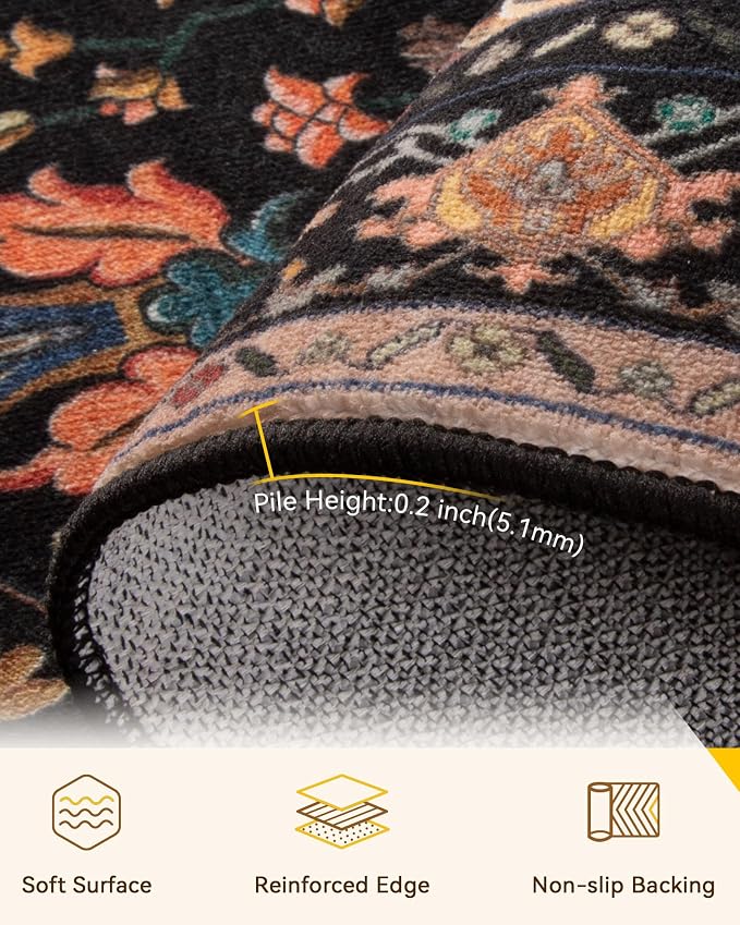 RELEANY Washable Area Rug, Runner 3'x7', Water Repellent, Pet Friendly - Image 4