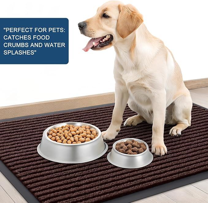 OLANLY 2-Pack Front Door Mats 59x34, Waterproof Heavy-Duty Doormats | Brown - Image 6