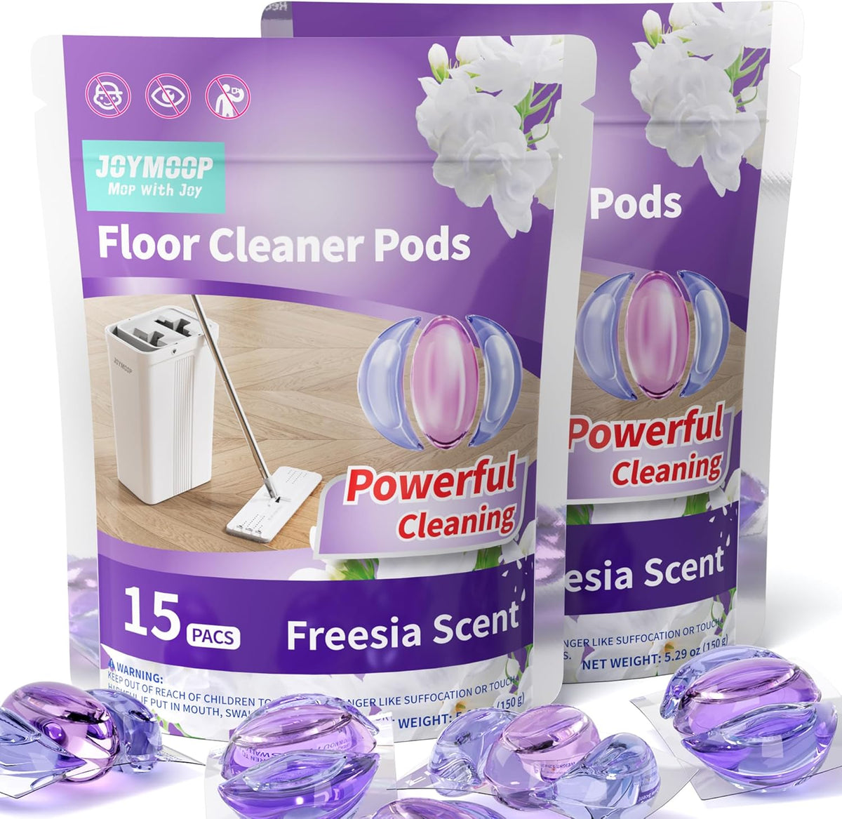 JOYMOOP Floor Cleaner for Mopping, 30 PCS Mopping Solution, Hardwood Floor Cleaner, Works Perfectly with Mop Bucket