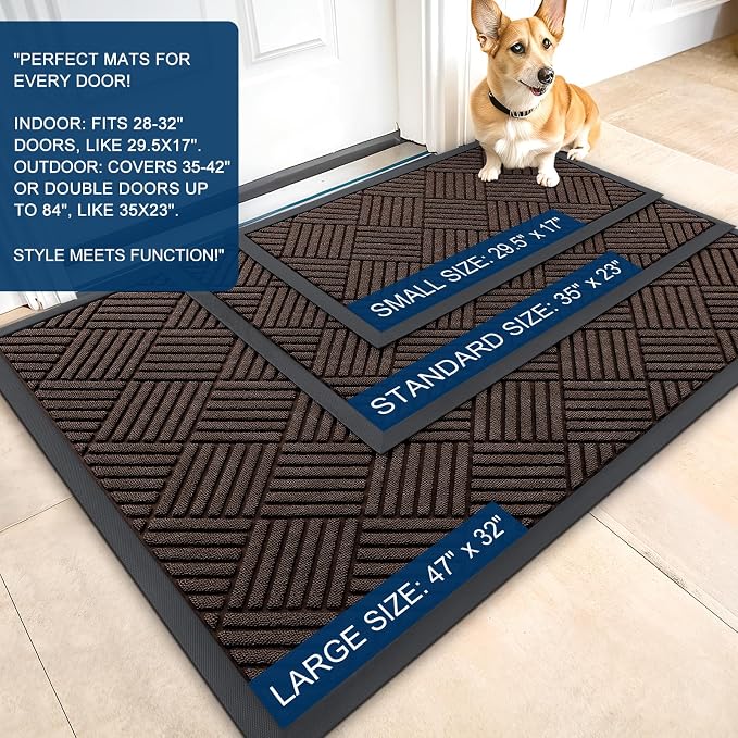 OLANLY Front Door Mat Outside Entrance, Waterproof Heavy-Duty Doormat | 29.5x17 - Image 3
