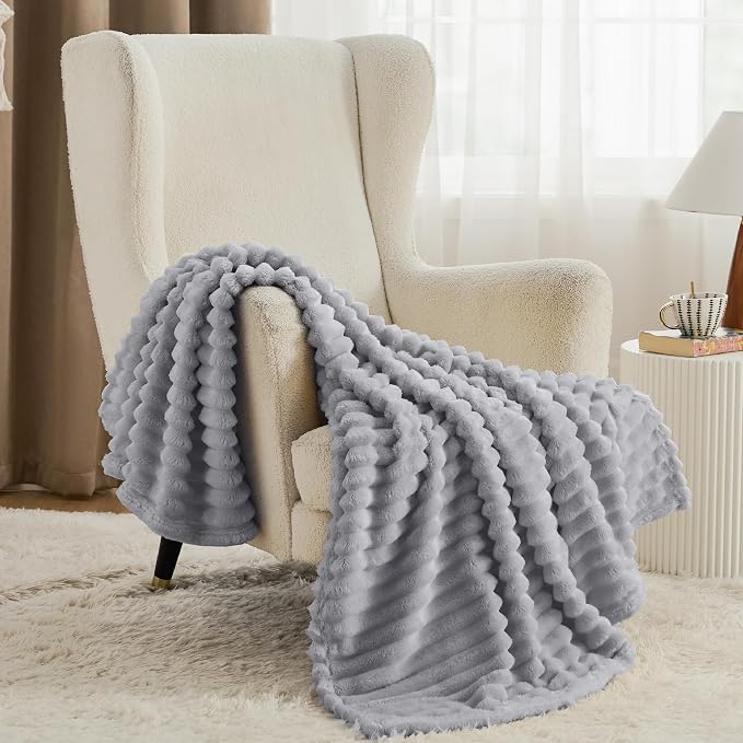 Bedsure Soft Twin XL Blanket for Bed Dorm Light Grey 66"x90" | Birthday Gifts - Image 2
