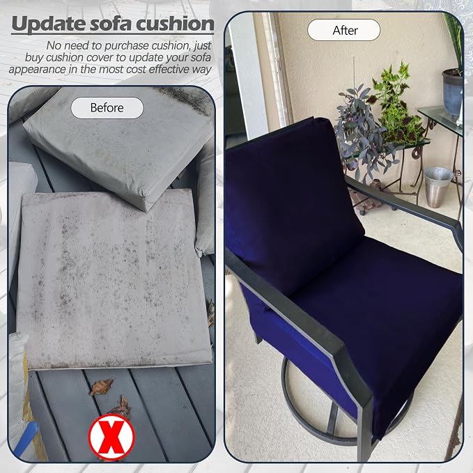 Patio Cushion Cover 25.6x25.6 inch, Outdoor Seat Cushion Slip Cover - Image 8