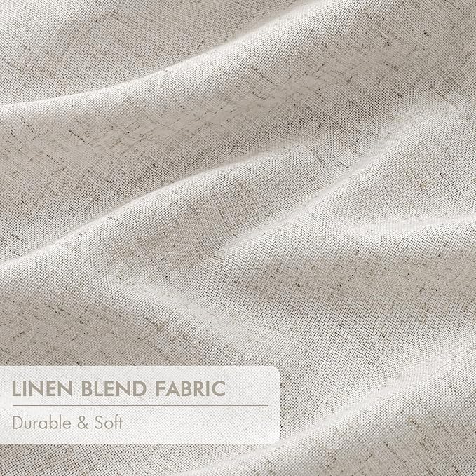MIULEE Birch Pinch Pleated 100% Blackout Linen Curtains 40x90 Inches | Room - Image 6