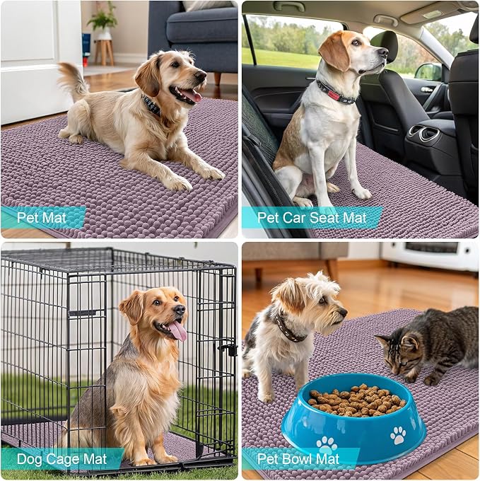 OLANLY Dog Door Mat for Muddy Paws 47x32, Super Absorbent Chenille Mud Mat | - Image 7