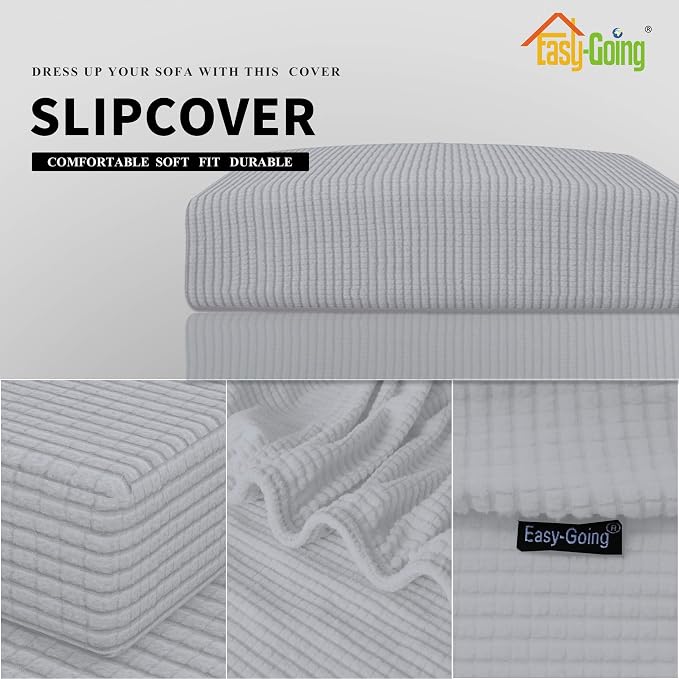 Easy-Going Stretch 1 Piece Loveseat Couch Cushion Cover - Image 3