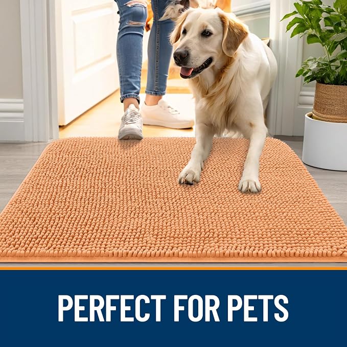 OLANLY Dog Door Mat for Muddy Paws 35x24, Super Absorbent Chenille Mud Mat | - Image 6