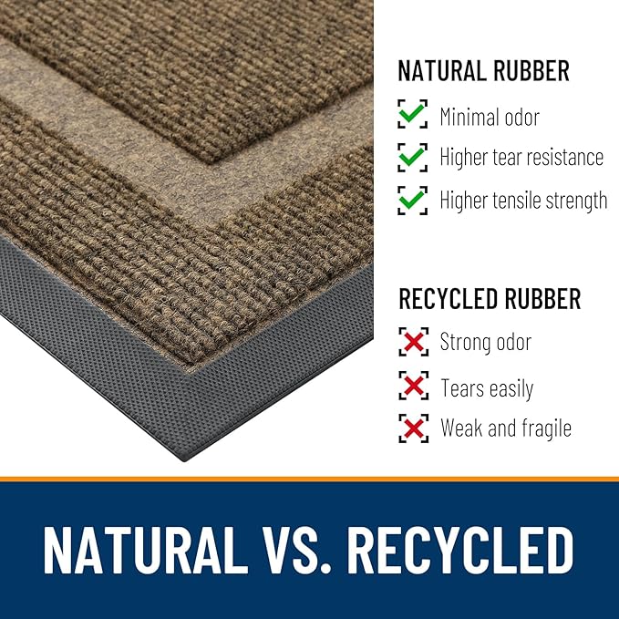 OLANLY Front Door Mat Outside 59x23, All-Season Heavy-Duty Rubber Doormat | - Image 4