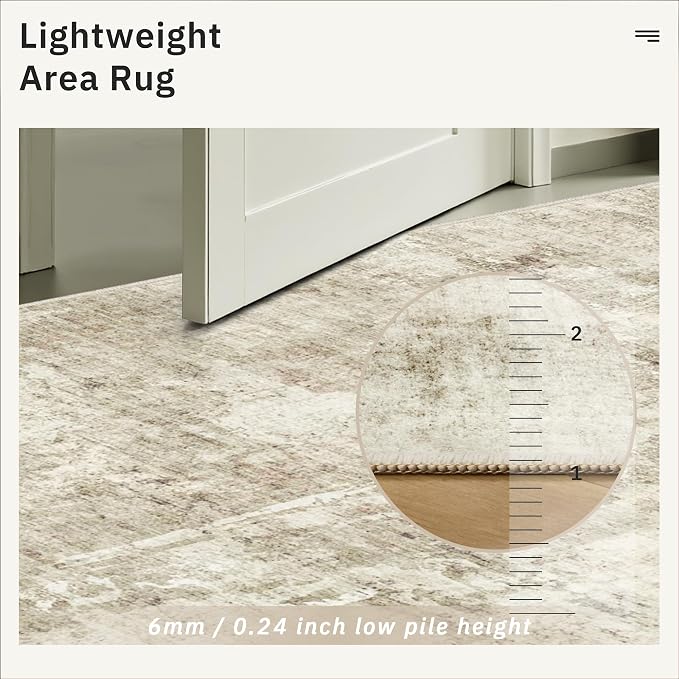 Soalmost Abstract Runner Rug 2x8 Hallway Kitchen Runners Beige/Gray | Vintage - Image 7