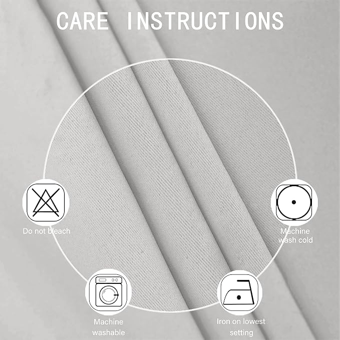Light Grey Blackout Curtains 66 x 63 Inch Length/Set of 2 Curtain - Image 4
