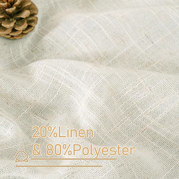 Short Sheer Linen Curtains 30 inches Long, Bronze Grommet Linen Drapes Light - Image 3