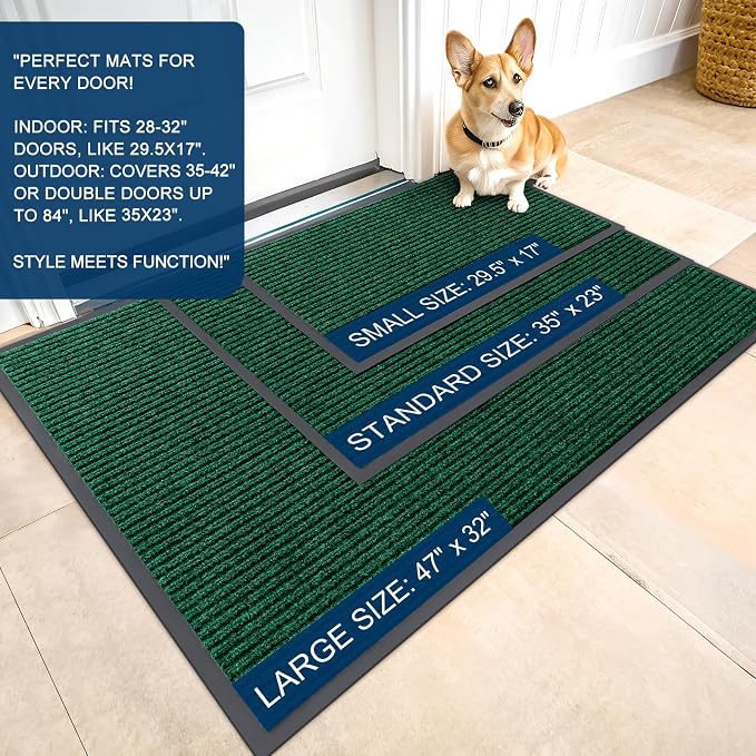 OLANLY Front Door Mat 35x23, Waterproof Heavy-Duty Indoor Outdoor Doormat | - Image 2