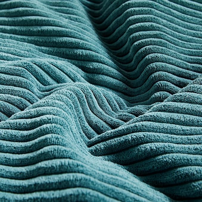 Fancy Homi 2 Packs Teal Euro Decorative Throw Pillow Covers 26x26 Inch - Image 5