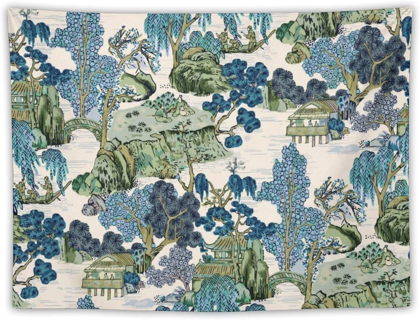Asian Floral Wall Tapestry, 40"x30", Bedroom & Living Room Decor