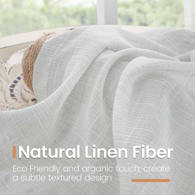 BGment Small Linen Curtains 40 Inch Length - Image 3